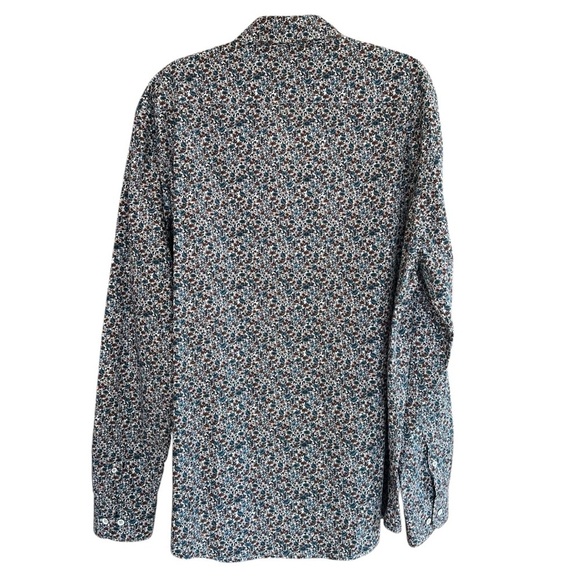 Rodd & Gunn Floral Button Front Long Sleeve Shirt Blue Brown XXL Spring Preppy - Picture 4 of 5